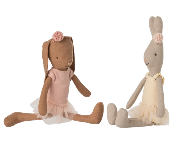 Maileg - Hare or Rabbit Size 1, Ballet Suit and Tulle Skirt Cream or Pink Skirt - Expected in stock from 20/05/25