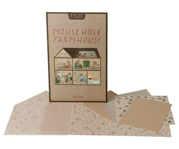 Maileg - Wallpaper Stickers for Mouse hole Farmhouse, 7 pcs. - Pre-order - Expected in stock from 20/05/25