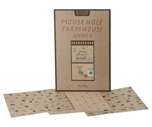 Maileg - Wallpaper Stickers for Mouse hole Farmhouse - Annex, 3 pcs. - Pre-order - Expected in stock from 20/05/25