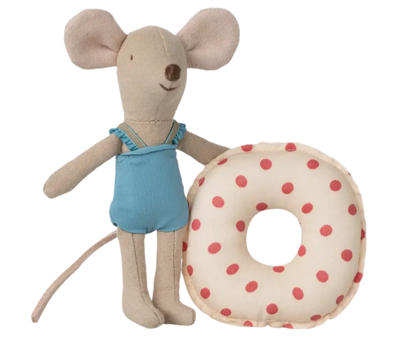 Maileg - Beach mouse with bathing ring, Little Sister - Available in 3 different models - pre-order - expected in stock from 20-5-2025