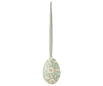 Maileg - Metal Easter egg ornaments with floral or leaf print. - Choose from 6 different eggs - Pre-order - Expected in stock from 20/02/25