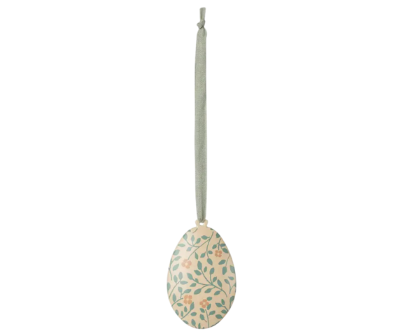 Maileg - Metal Easter egg ornaments with floral or leaf print. - Choose from 6 different eggs - Pre-order - Expected in stock from 20/02/25