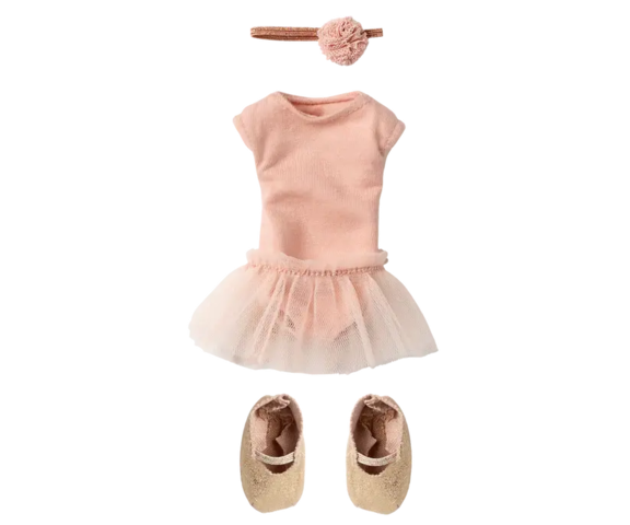 Maileg - Ballet suit and skirt pink, size 2 - 2025
