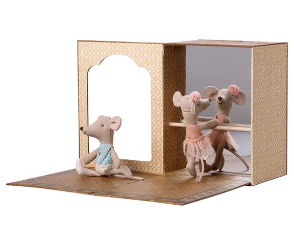 Maileg - Ballet Mice in Dance Studio, Little Sister and Little Brother - 2025 - Pre-order - Expected in stock from 10/1/25.