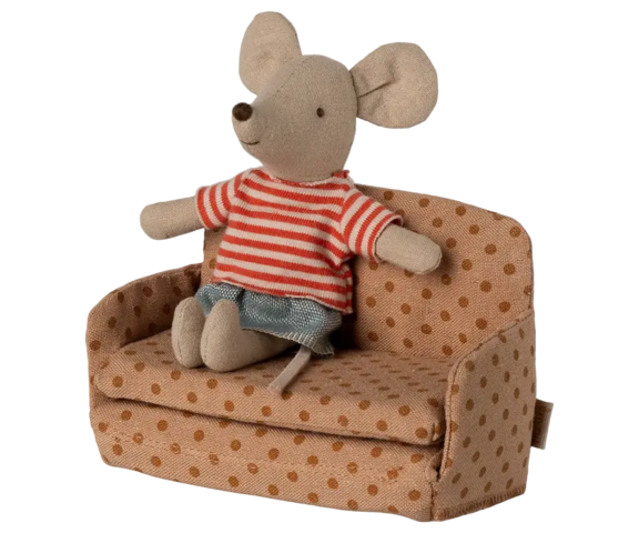 Maileg - Sofa bed, Mouse - Dots or square - 2025 - Pre-order - Expected in stock from 1/10/25.