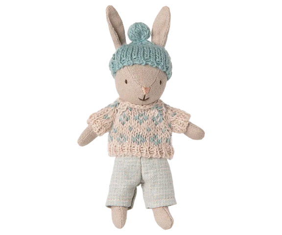 Maileg - Winter Hare, Micro - Sand - Mint - 2025 - Pre-order - expected in stock from 01/11/25