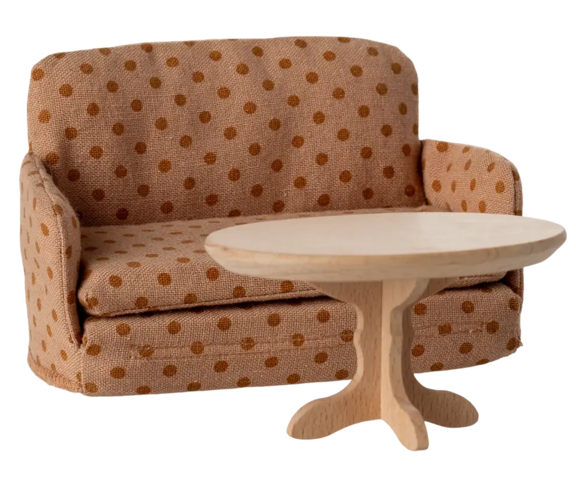 Maileg - Oval Coffee Table, Mouse - Nature - 2025 - Pre-order - expected in stock from 15/11/25