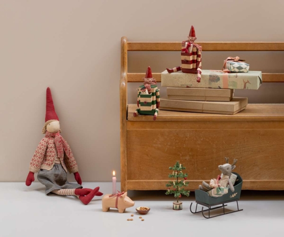 Maileg - Trælysestage, Gris - Lille - Rosa - 2025