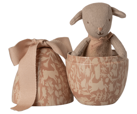 Maileg - Påskeæg  - Vælg mellem Mikro lam mint eller rosa og kanin lys gul eller lys blå - 2026 - Forventet levering: 25/02/26