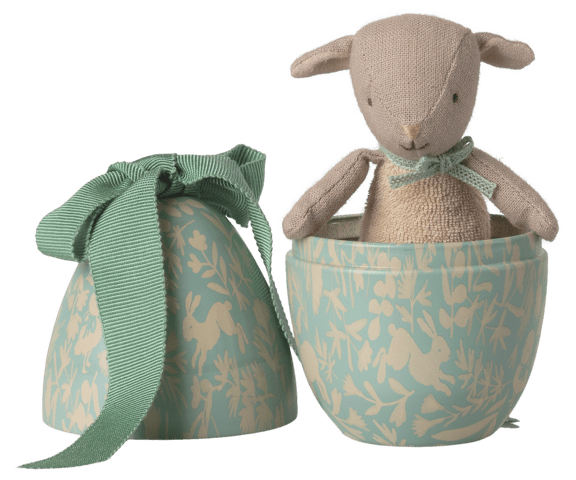 Maileg - Påskeæg  - Vælg mellem Mikro lam mint eller rosa og kanin lys gul eller lys blå - 2026 - Forventet levering: 25/02/26