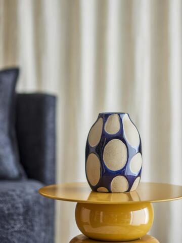 Bloomingville - Bashir Vase, Blå, Stentøj