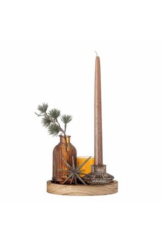 Bloomingville - Sanga Bakke m/fyrfadsstage, Brun, Glas