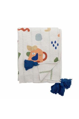 Bloomingville - Sylvie Plaid, Multifarvet, Genanvendt Bomuld