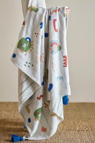 Bloomingville - Sylvie Plaid, Multifarvet, Genanvendt Bomuld