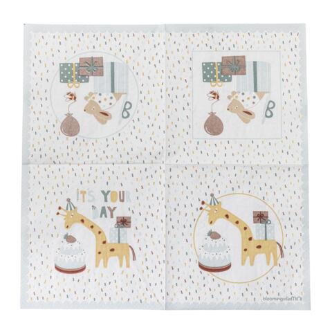 Bloomingville - Fødselsdagsservietter - Celebrate Serviet, Blå, FSC® Mix, Papir