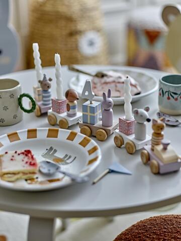 Bloomingville - Junaid Fødselsdagsdekoration/tog, Multifarvet, FSC®100%, MDF