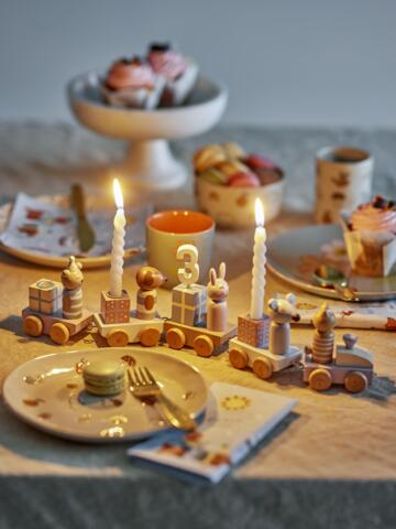 Bloomingville - Junaid Fødselsdagsdekoration/tog, Multifarvet, FSC®100%, MDF