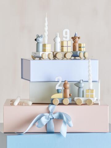 Bloomingville - Junaid Fødselsdagsdekoration/tog, Multifarvet, FSC®100%, MDF