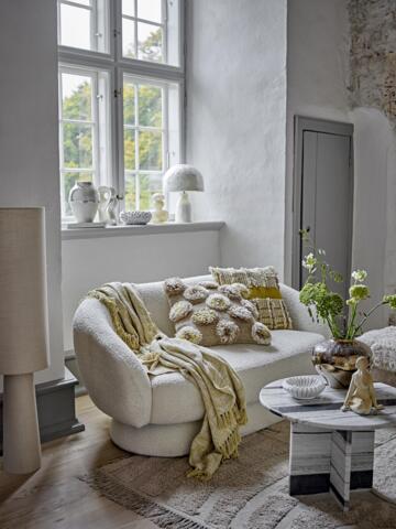 Bloomingville - Pratello Plaid, Gul, Genanvendt Bomuld