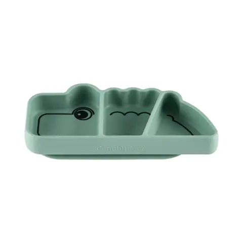 Done By Deer - Silicone Stick&Stay snack plate Croco - Green