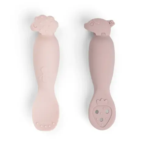 Done By Deer - Learning spoon set - Tiny farm - Choose between blue and powder