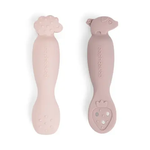 Done By Deer - Learning spoon set - Tiny farm - Choose between blue and powder