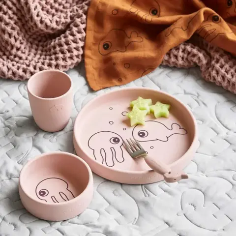 Done By Deer - Silicone dinner set Sea friends Powder