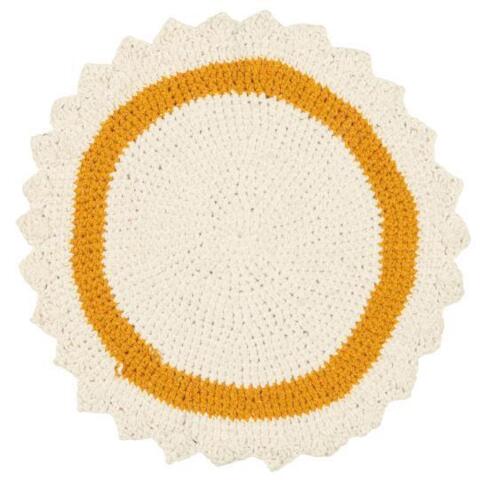 Ib laursen - Placemat mustard circle crocheted
