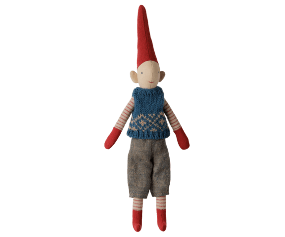 Maileg- Pixy, Size 1 - Boy - Blue knitted vest - 2026 - Pre-order - Expected in stock 20/9-2026