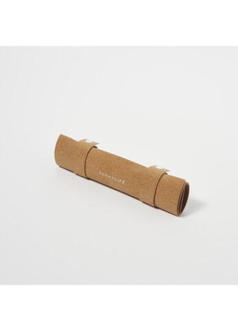 Sunnylife - Backgammon og Dam - Wooden and Cork Roll-Up Game Monochrome