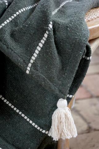 Chic Antique - Aix Blanket made from surplus yarn - Oliven