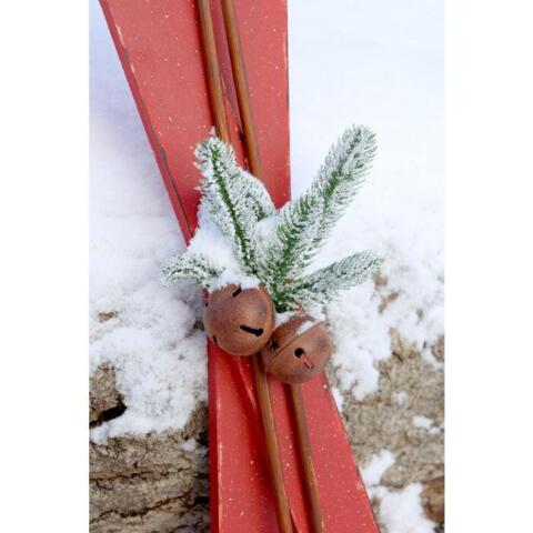 Chic Antique - Vintage Ski m. stave til deko - 90 cm.