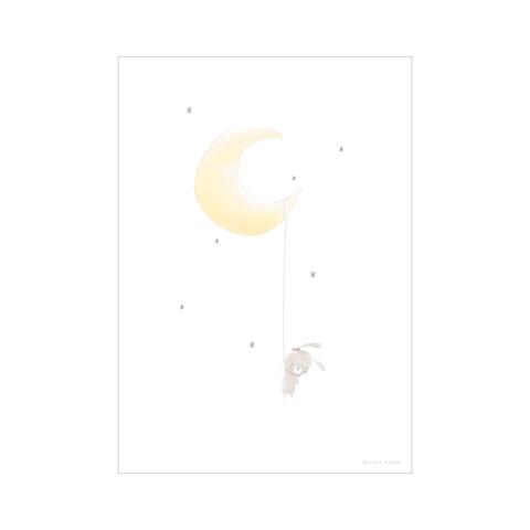 Plakat vendbar - Rabbit on the moon