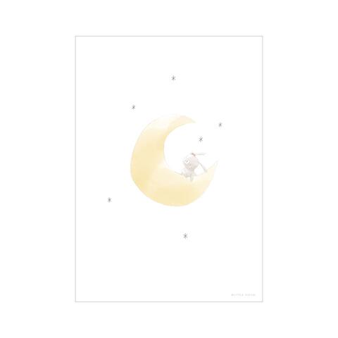 Plakat vendbar - Rabbit on the moon