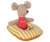 Maileg - Rubber boat, small mouse - Yellow stripe