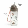 Done By Deer - Drinking bottle w/straw - Tiny trails - 350 ml - Choose sand and green