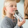 Done By Deer - Drinking bottle w/straw - Tiny trails - 350 ml - Choose sand and green