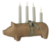 Maileg - Trælysestage, Gris, Advent - Natur - Vælg mellem medium og large - Forventet på lager: 15/9-26