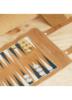 Sunnylife - Backgammon og Dam - Wooden and Cork Roll-Up Game Monochrome