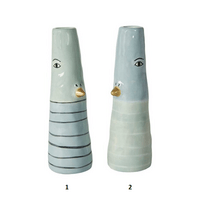 Speedtsberg - Keramisk vase med ansigt - Grøn/blå - 2. - Vælg variant