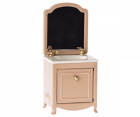 Maileg - Chest of drawers with sink and mirror, Mouse - Dark powder