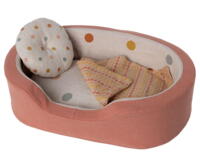 Maileg - dog basket - Coral - Pre-order, expected in stock from 15/3-2023