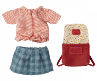 Maileg - Clothes and bag, for big sister mouse - Red