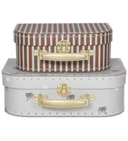 OYOY - Mini Suitcase Elephant & Strip - Set of 2
