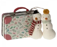 Maileg - Snowman ornament, 2 pcs in metal suitcase