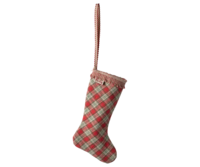 Maileg - Sock ornaments, checks - red - 2024 - Pre-order - Expected in stock from 15/10-2024