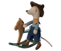 Maileg - Cowboy mouse on rocking horse, Little brother - Expected in stock on 20/06/25