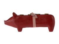 Maileg - Wooden Pig Candlestick Large - Red