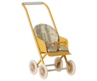 Maileg - Stroller, Micro - Yellow - Pre-order - Expected in stock 20-4-2024