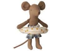 Maileg - Strandmus med badering, Lillebror, Gule prikker -2026 - Forventes på lager 01/04/26